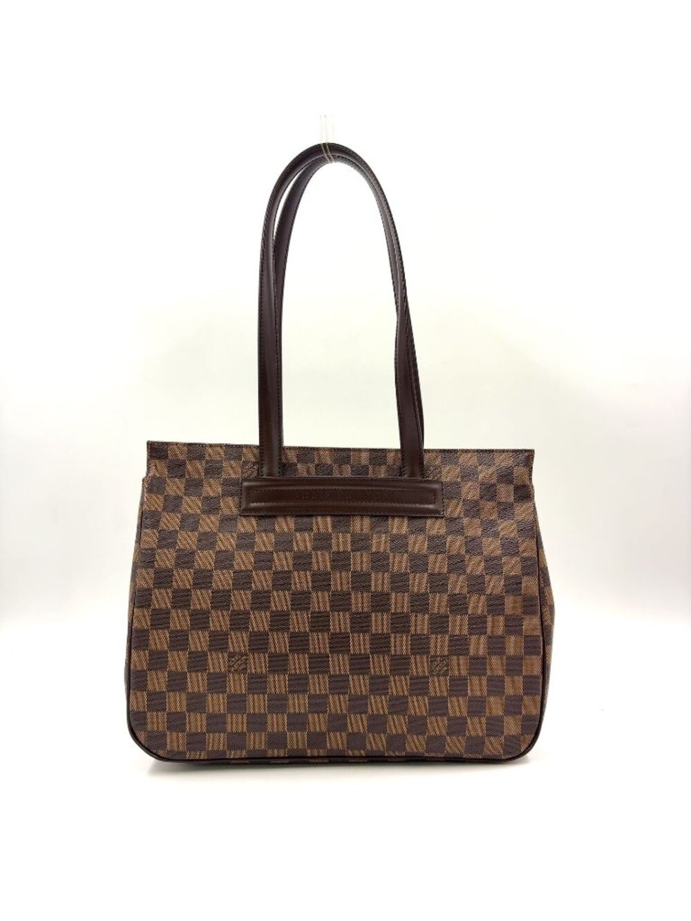 Louis Vuitton Parioli PM Damier Ebene Leather Brown Tote Bag Gold